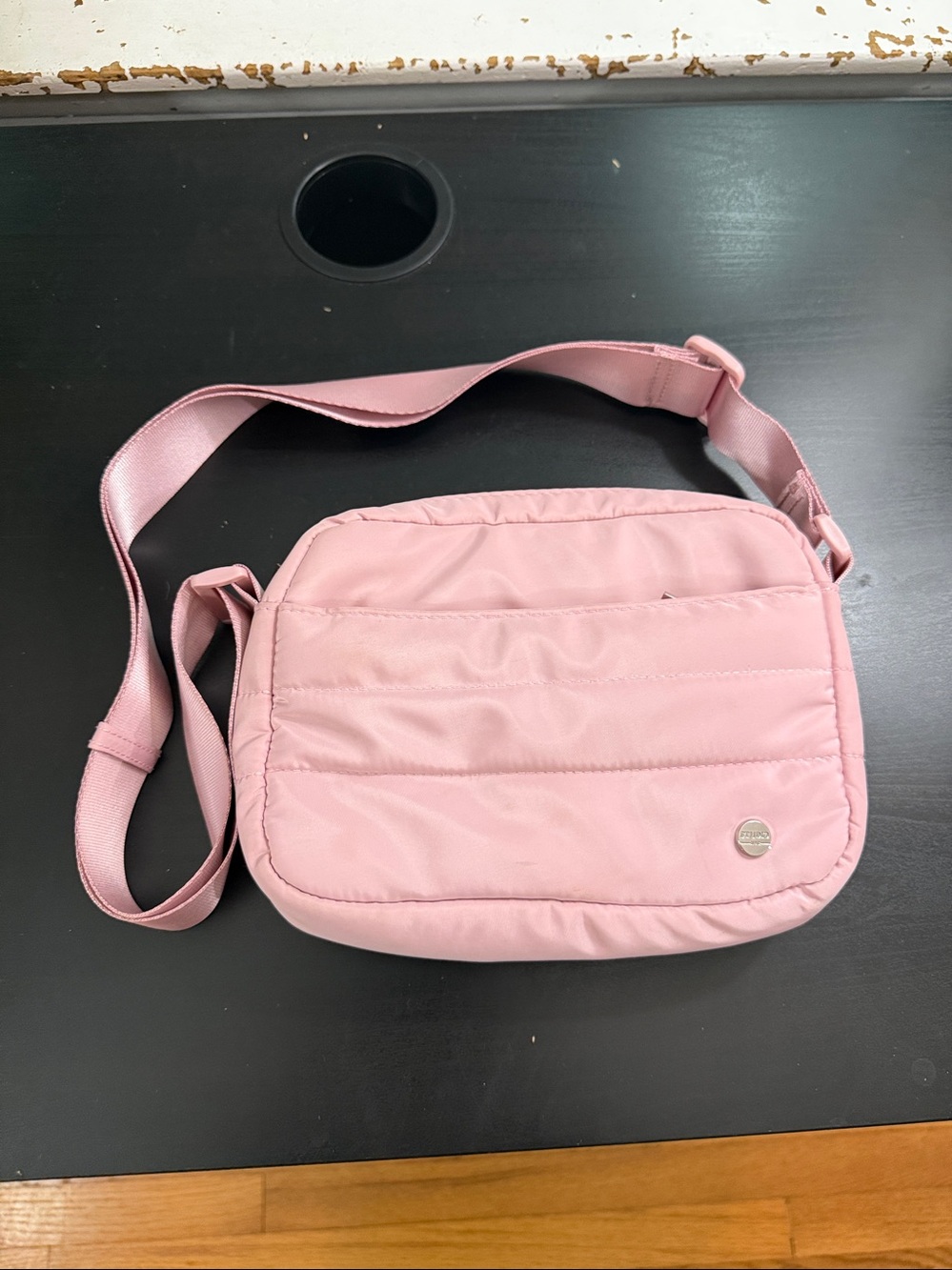 Women's Pink Crossbody Bag - Casual Quilted Shoulder Bag